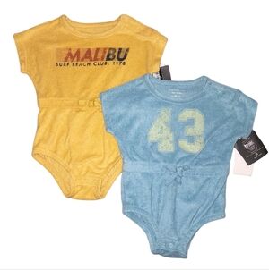 Grayson Mini Baby Terry Cloth Bubbles - Yellow and Blue - NWT